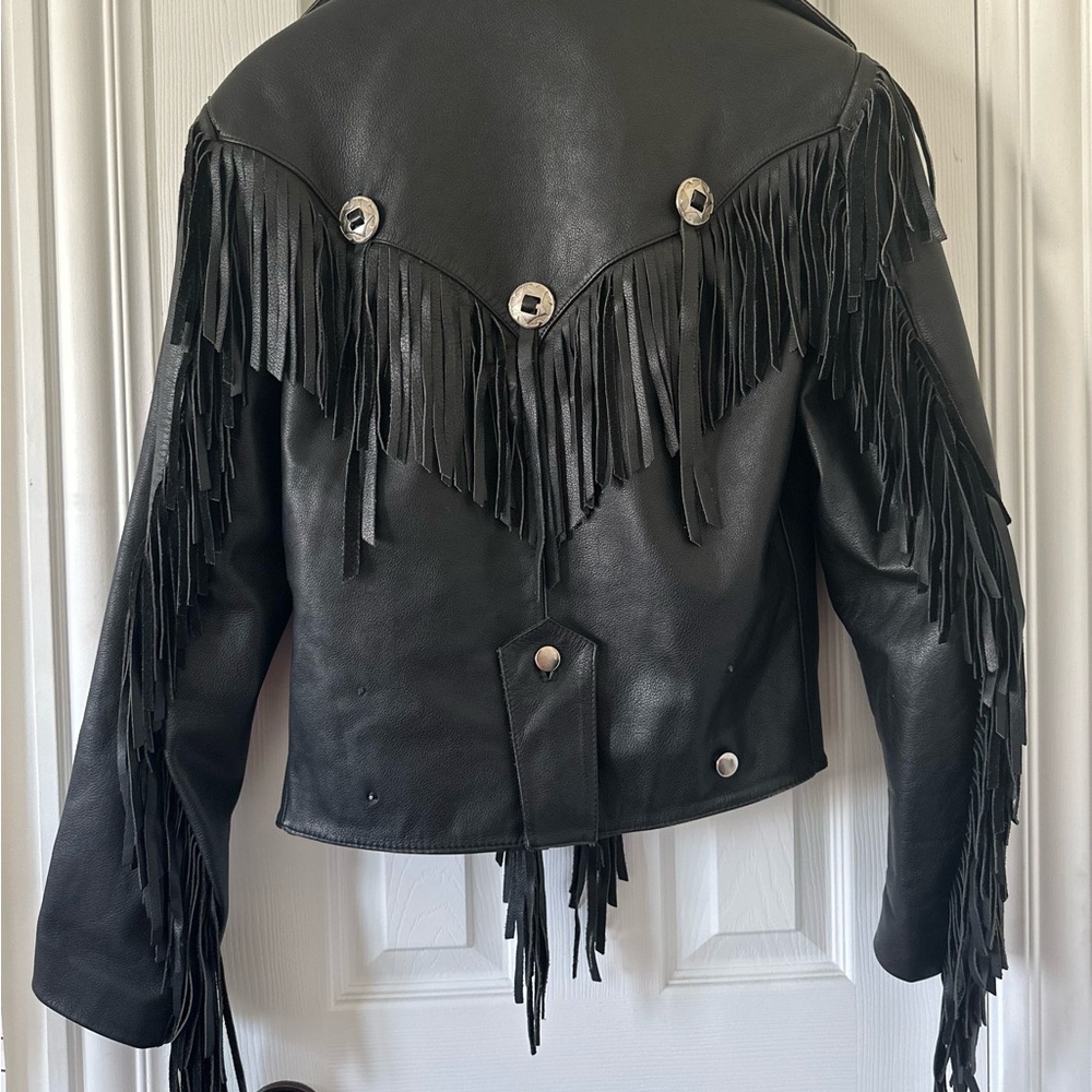 Vintage Leather Fringe Jacket - Picture 2 of 5